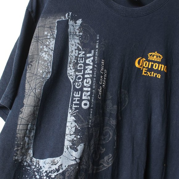 Corona Shirt Mens Blue Beer Mexican Lager Tee - Picture 6 of 9